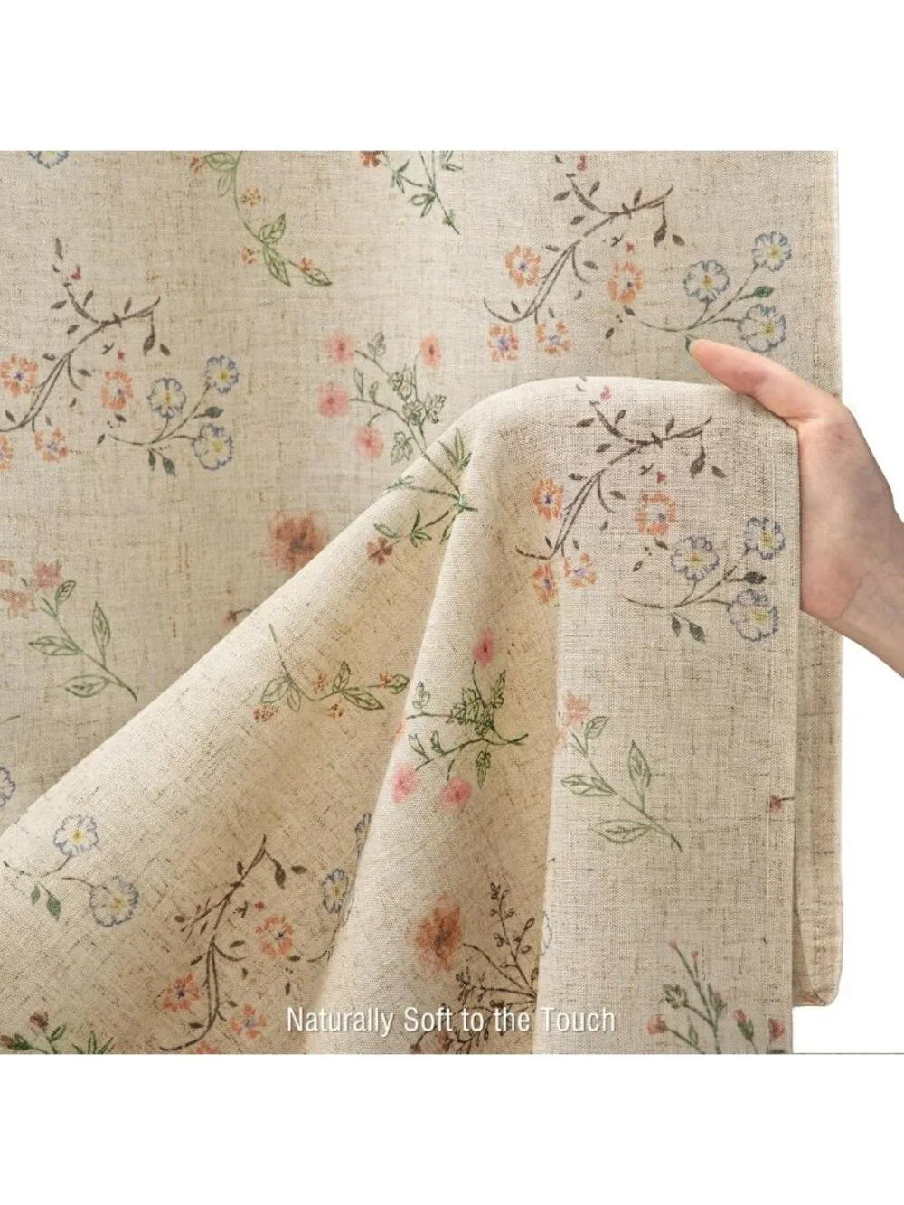 Vintage Floral Linen Shower Curtain | French Country Farmhouse Decor | 72x72